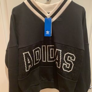 Adidas V-Neck Crop Sweatshirt